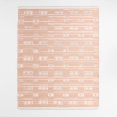 Graphic Stripe Elegant Pink Handwoven Flatweave Kids Performance Area Rug 6'x9'