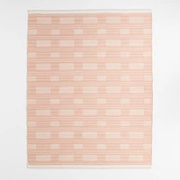 Graphic Stripe Elegant Pink Handwoven Flatweave Kids Performance Area Rug 6'x9'