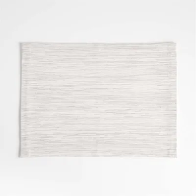 Grasscloth White Cotton Placemats, Set of 8