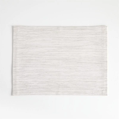 Grasscloth Rectangular Crisp White Cotton Placemat