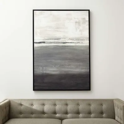 "Gray Horizon" Framed Textured Wall Art Print 41.75"x59.75"