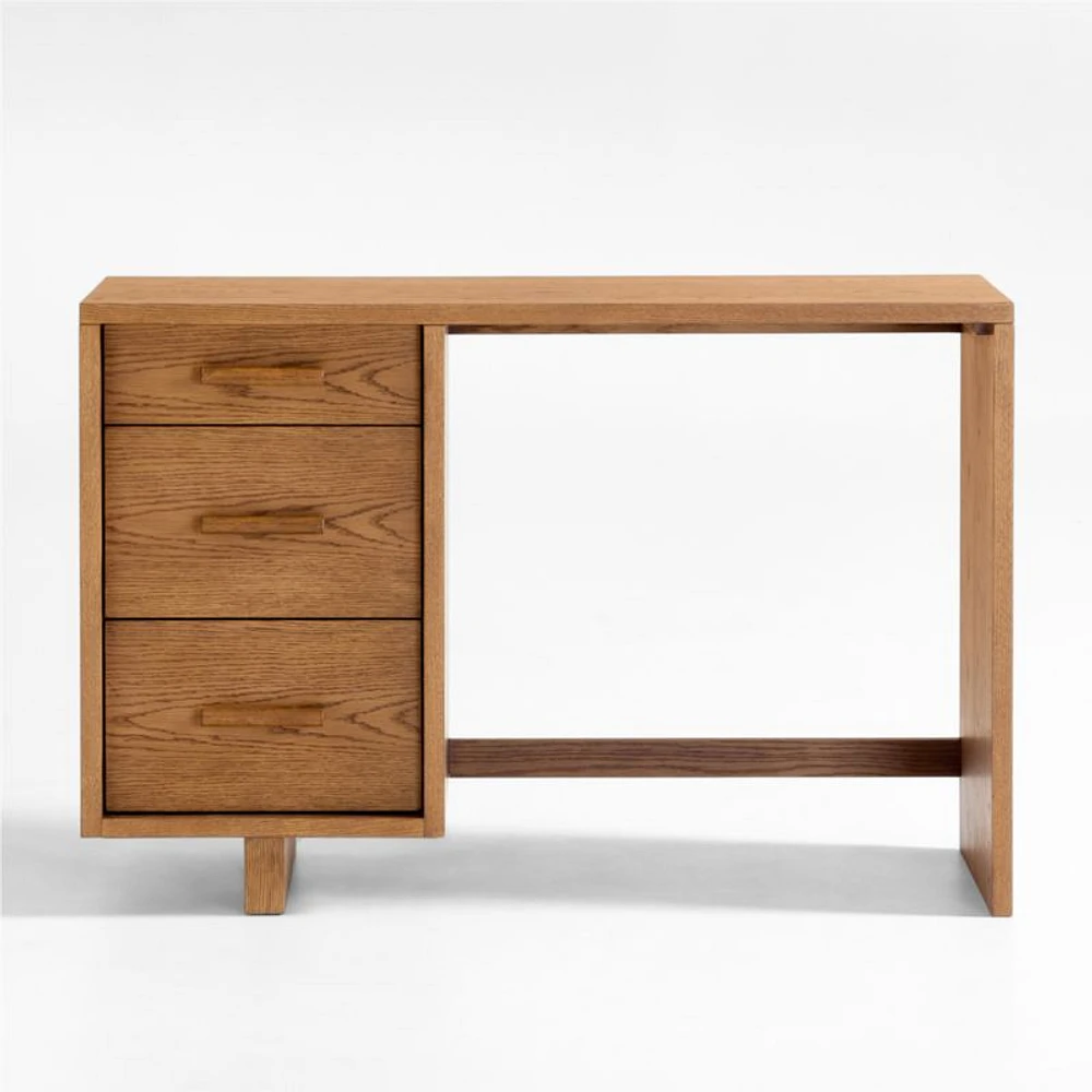 Grayson Barley Brown Wood 3-Drawer Kids Desk