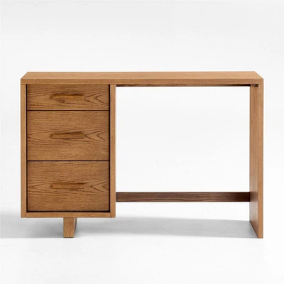 Grayson Barley Brown Wood 3-Drawer Kids Desk