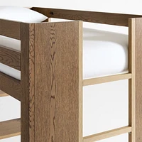 Grayson Barley Brown Wood Kids Storage Loft Bed with Built-In Ladder