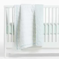 Mohin Striped Baby Crib Quilt with Fringe by John Robshaw
