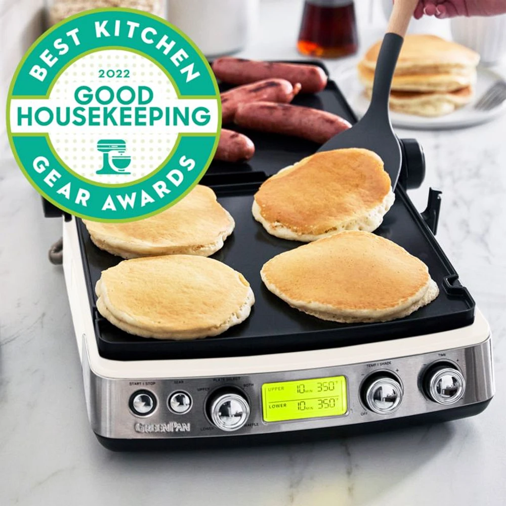 GreenPan Elite Cloud Cream 7-in-1 Grill, Griddle and Waffle Maker