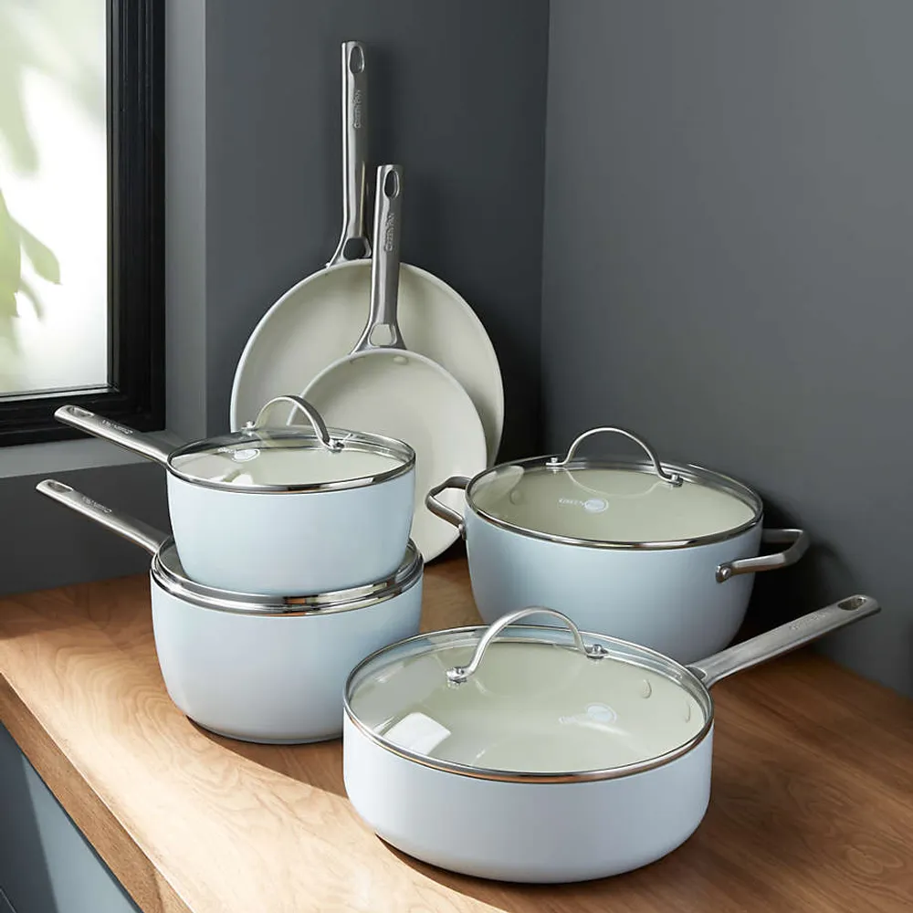 Crate & Barrel Silver 10-Piece Non-Stick Bakeware Set