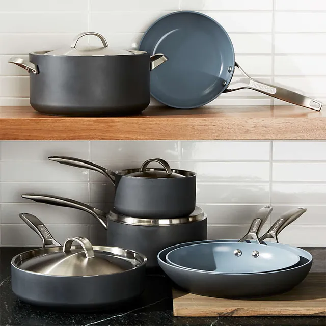 Caraway Home 7-Piece Graphite Gold Non-Stick Ceramic Cookware Set + Reviews, Crate & Barrel