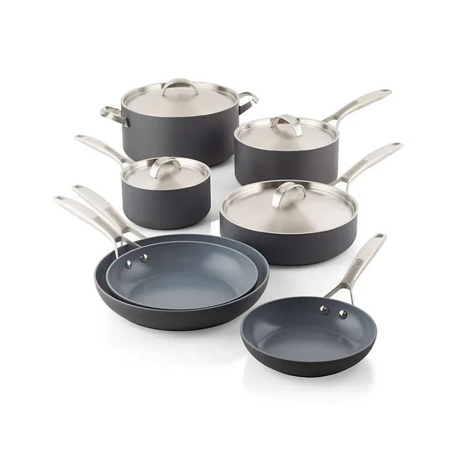 GreenPan Reserve Cream 10-Piece Ceramic Non-Stick Cookware Set + Reviews, Crate & Barrel