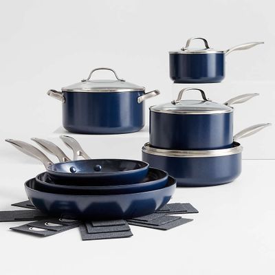 GreenPan Performance Pro Ceramic 11-Piece Midnight Blue Cookware Set with Bonus