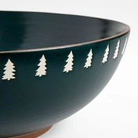 Green Trees 13" Stoneware Serving Bowl
