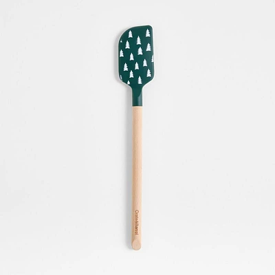 Green Trees Silicone and Wood Spatula