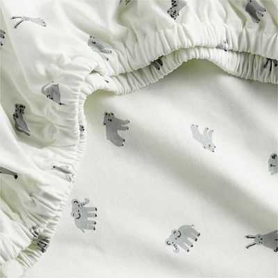 Baby's First Animal Organic Cotton Heathered Jersey Baby Crib Fitted Sheet