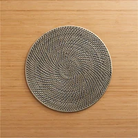 Artesia Round Grey Woven Rattan Placemat