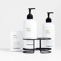 Geranium + Bergamot Hand Soap, Lotion and Candle Gift Set with Matte Black Caddy