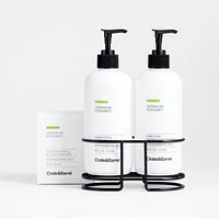 Geranium + Bergamot Hand Soap, Lotion and Candle Gift Set with Matte Black Caddy