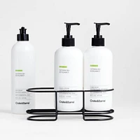 Geranium + Bergamot Hand Soap, Lotion and Dish Soap Set with Matte Black Caddy