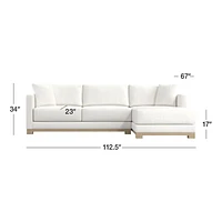 Gather Wood Base 2-Piece Sectional Sofa