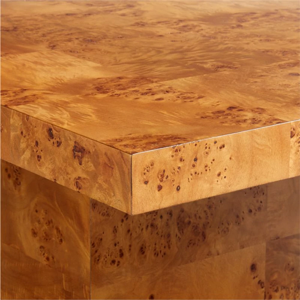 Ambrose 92" Mappa Burl Wood Dining Table