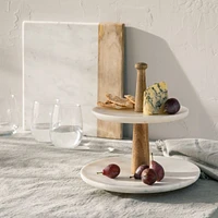 Wood Marble Square Platter