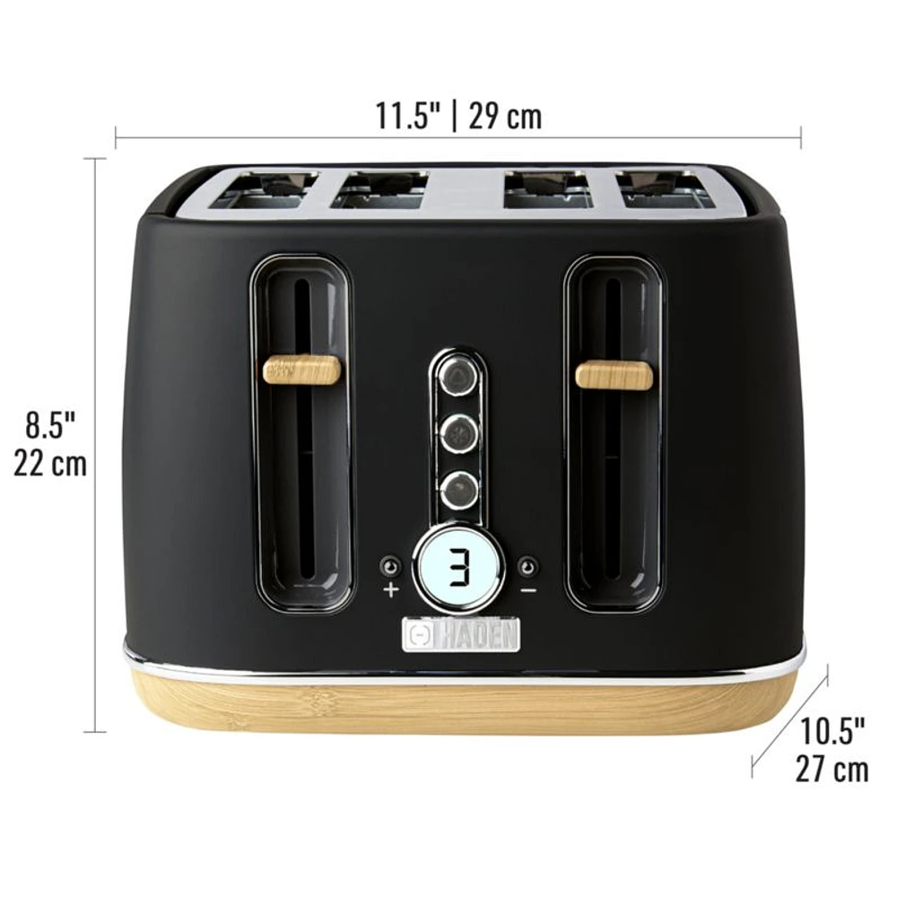HADEN Dorchester Matte Black 4-Slice Toaster