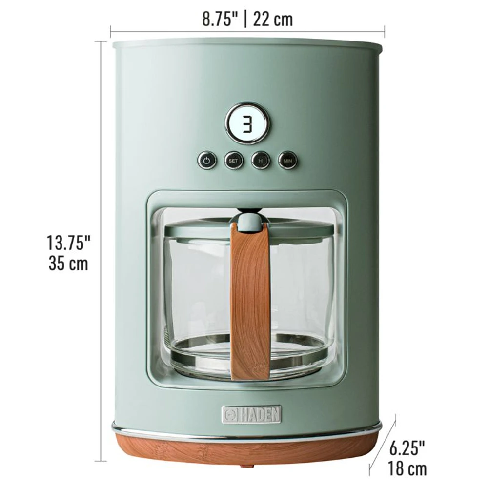 HADEN Dorchester Ultra Silt Green Programmable Drip Coffee Maker