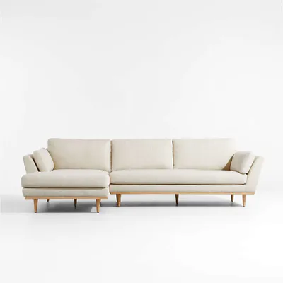 Hague Mid-Century 2-Piece Left-Arm Chaise Sectional Sofa