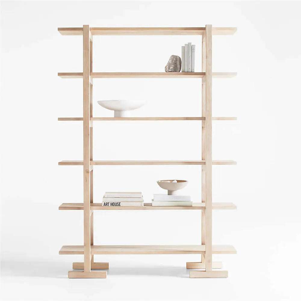 Canyon Natural Wood Tall 4-Shelf Bookcase by Leanne Ford