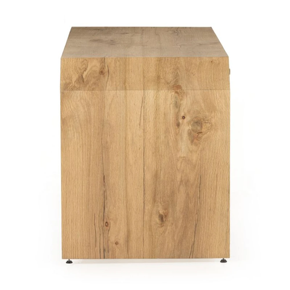 Halston Natural Oak Wood Desk with Drawers