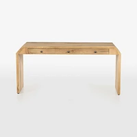 Halston Natural Oak Wood Desk with Drawers