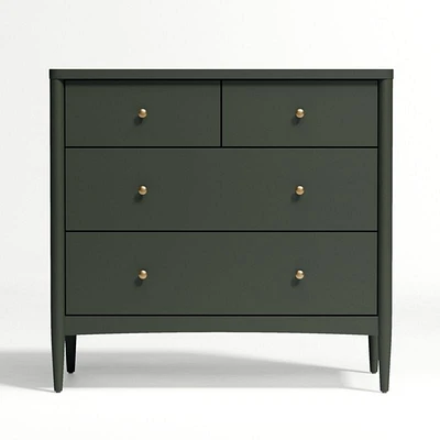 Hampshire Olive Green Wood 4-Drawer Kids Dresser