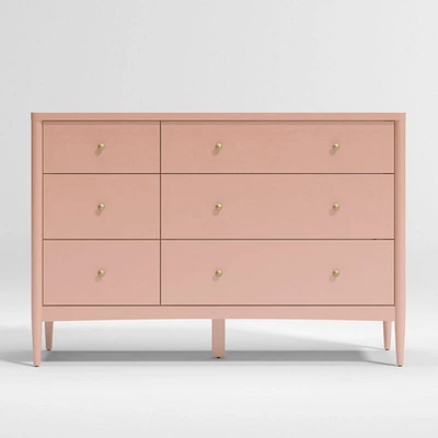 Hampshire Blush Wood 6-Drawer Kids Dresser