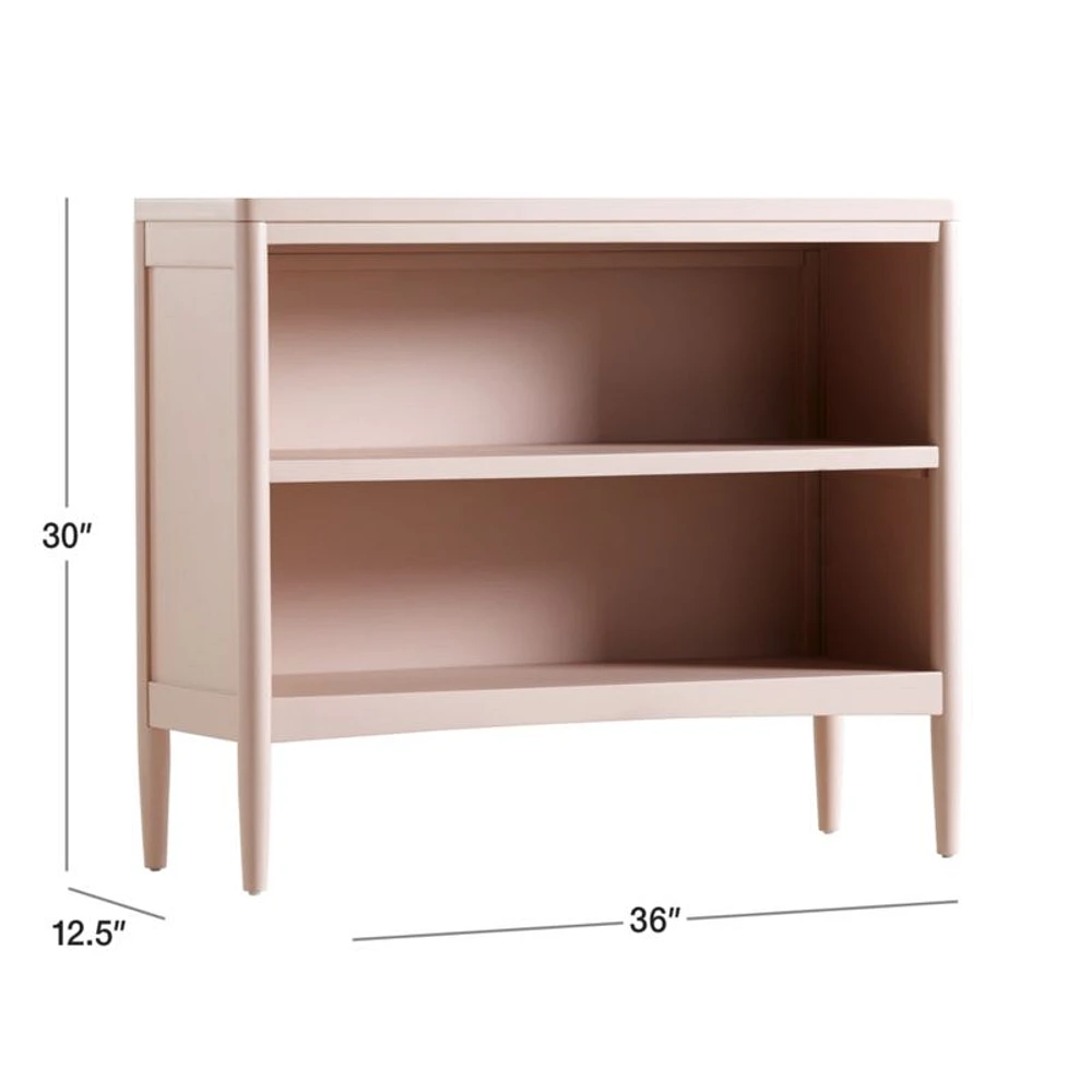 Hampshire Small Blush Wood 2-Shelf Bookcase