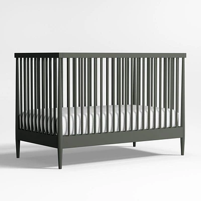 Hampshire Olive Green Wood Convertible Baby Crib