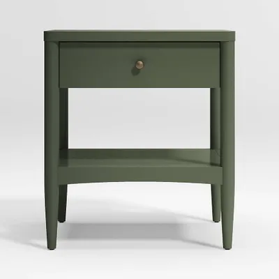 Hampshire Olive Green Wood Kids Nightstand with Drawer