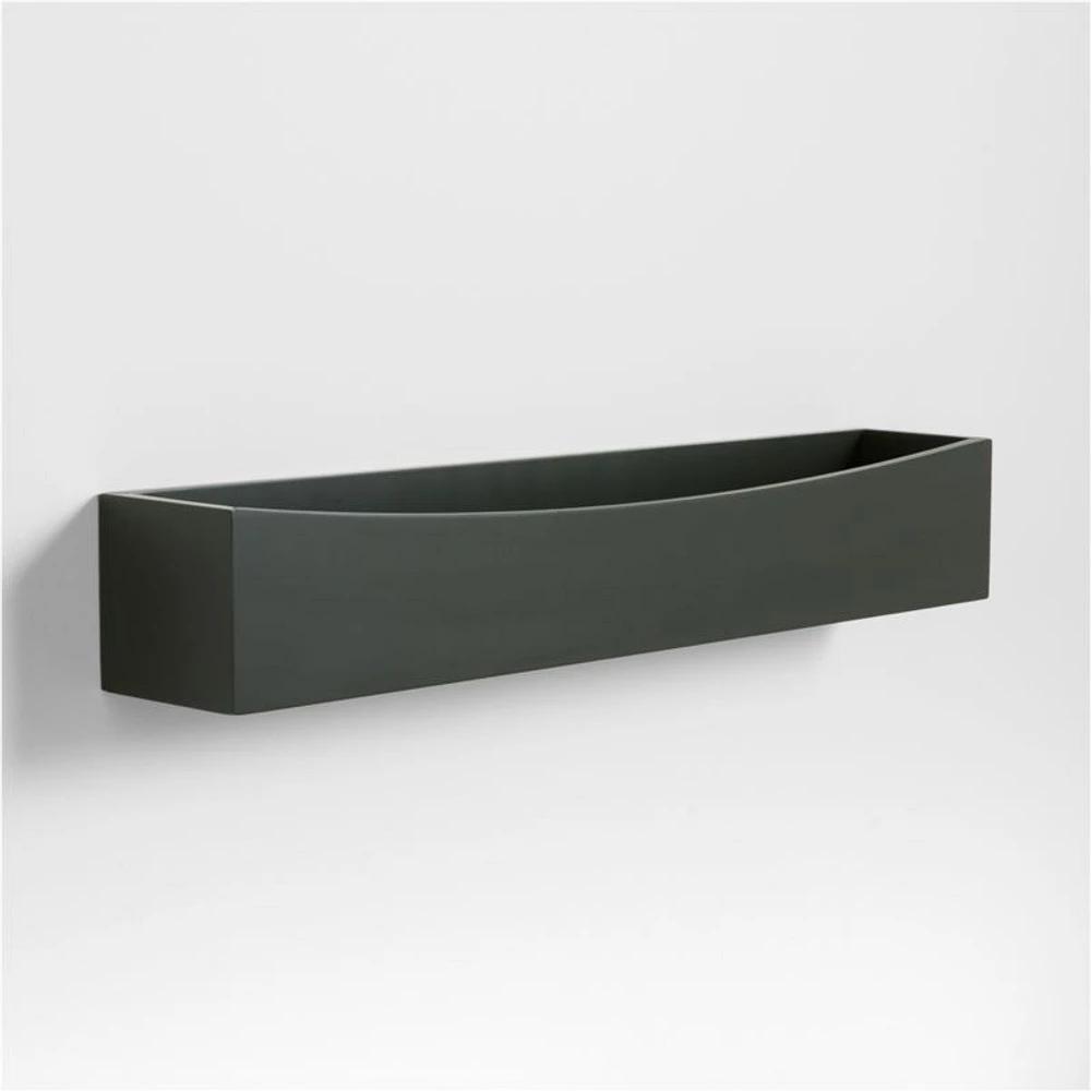 Hampshire Olive Green Wood Kids Wall Shelf