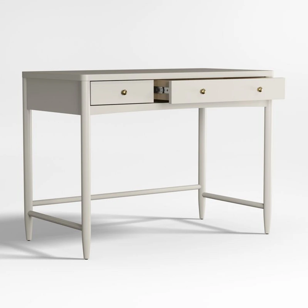 Hampshire Cozy Grey Wood 2-Drawer Kids Desk