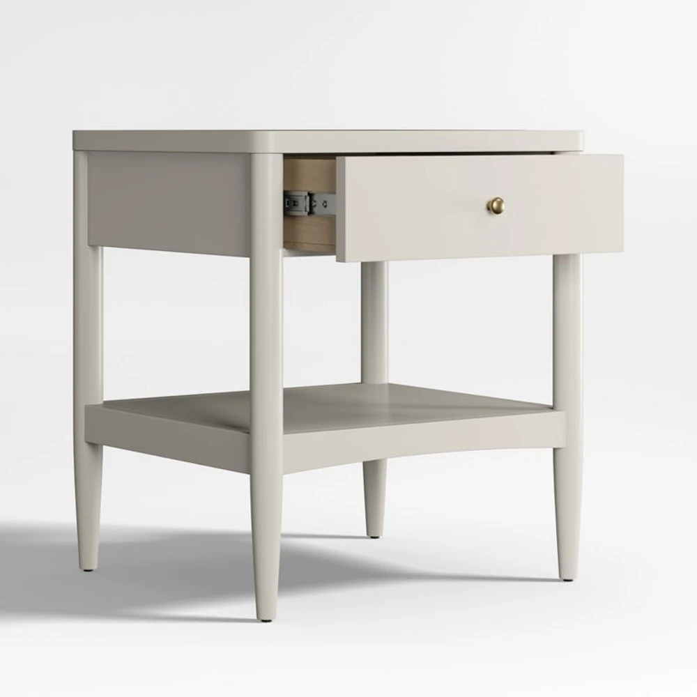 Hampshire Cozy Grey Wood Kids Nightstand with Drawer