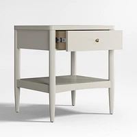 Hampshire Cozy Grey Wood Kids Nightstand with Drawer