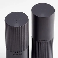 Hanno Black Fluted Ebonized Wooden Salt Shaker