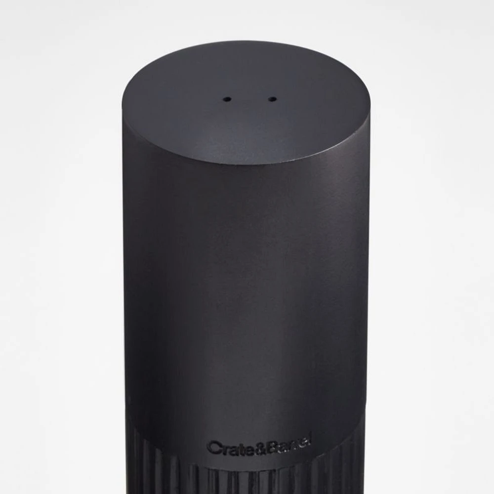 Hanno Black Fluted Ebonized Wooden Salt Shaker