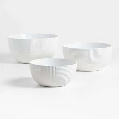 Hanno White Ceramic Mixing Bowls, Set of 3