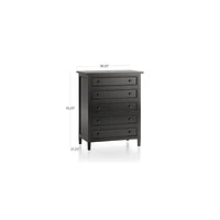 Harbor Bruno Black 5-Drawer Chest