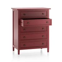 Harbor Red 5-Drawer Chest