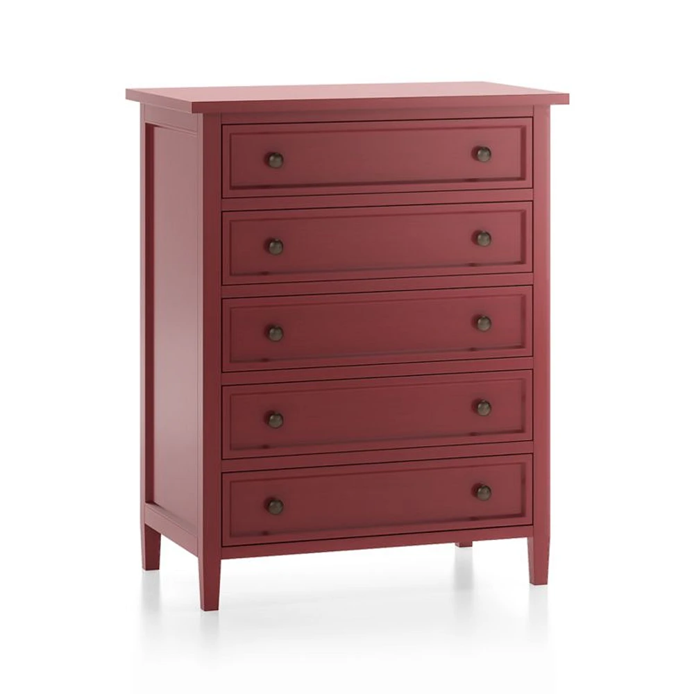 Harbor Red 5-Drawer Chest