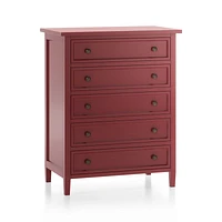 Harbor Red 5-Drawer Chest