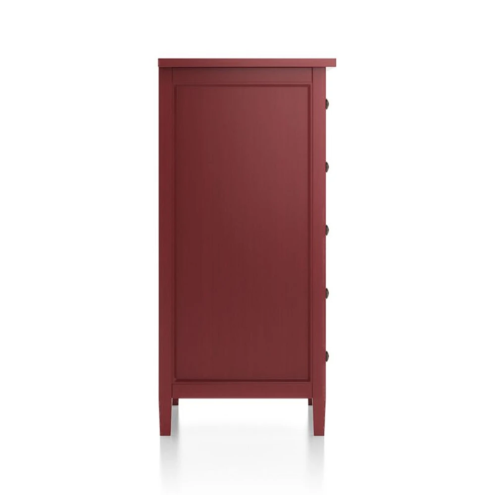 Harbor Red 5-Drawer Chest