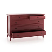 Harbor Red 5-Drawer Dresser