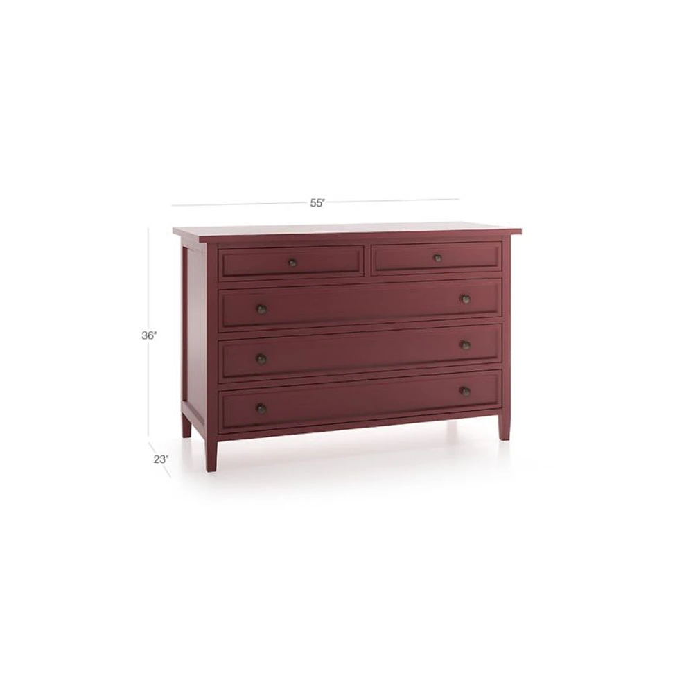 Harbor Red 5-Drawer Dresser