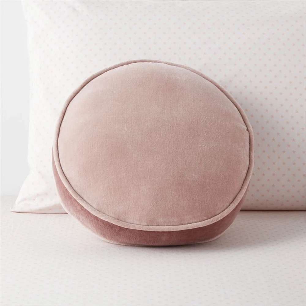 Harriet Round Rosy Mauve Velvet Kids Throw Pillow